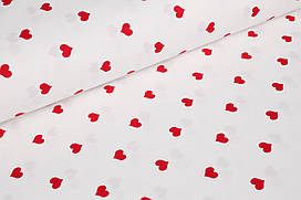 Ранфорс 240 см Сердечка червоні дрібні