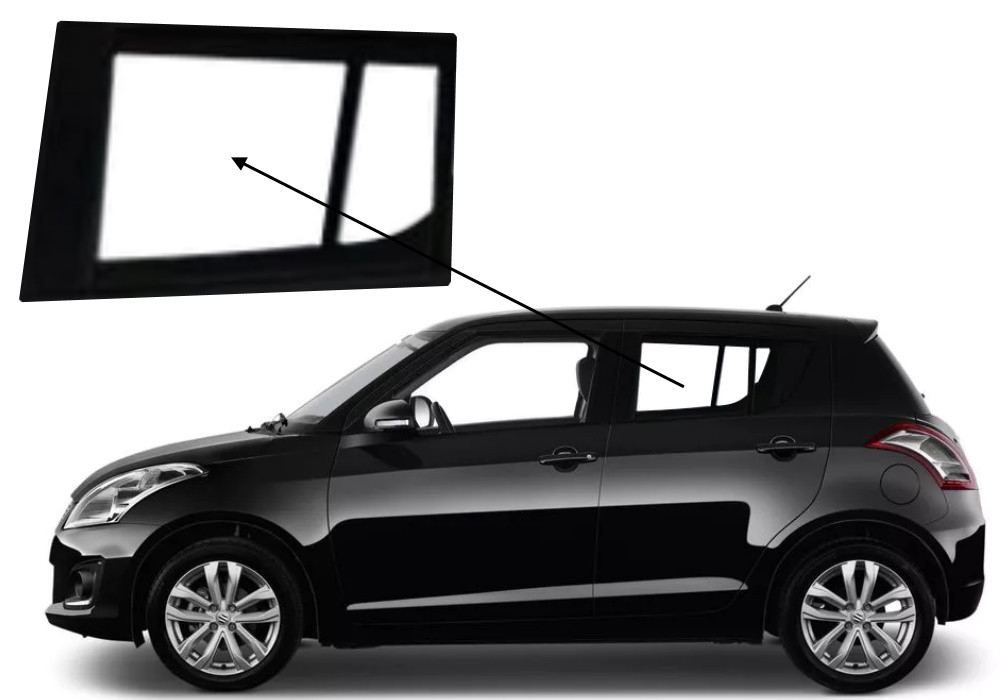 Бічне скло Suzuki Swift 2010-2017 задніх дверей ліве, фото 1