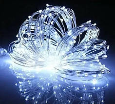 Гірлянда LED Роса 5 м 50 діодів, холодне біле світло, від батарейок