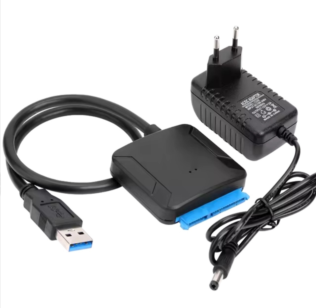 Перехідник для жорсткого диска USB 3.0 - SATA, 2.5", 3,5" з блоком живлення SSD жорсткий диск конвертер адаптер