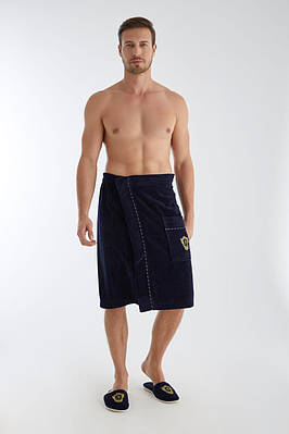 Набір для бані чоловічий Nusa 040-2 подарунковий бамбук темно синій