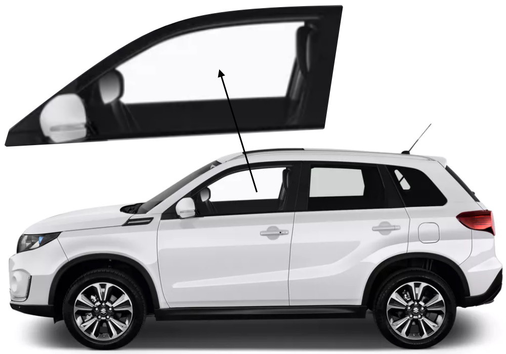 Бічне скло Suzuki Vitara 2015-2024 передніх дверей ліве, фото 1