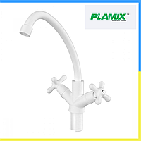 Пластикові змішувачі для кухні напівоберт Кран на мийку в кухню з пластику Кухонний пластиковий змішувач