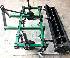 Стрільчатий культиватор з катком 1,6м передпосівний до мінітрактора (пряма жорстка стійка, 7 стрільчатих лап в 2 ряди)