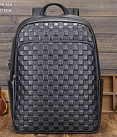 Шкіряний чоловічий рюкзак великий і місткий Tiding Bag TM-89397 чорний, фото 3