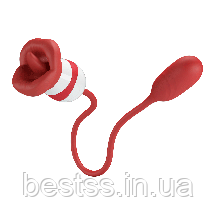 Вібратор у формі рота з язичком з 5 режимами лизання та віброяйцем з 5 режимами постукування Pretty Love Aliyah, фото 4