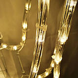 Олень північний новорічний 70 см Тілий білий жовтий колір, вулична новорічна світні LED фігура, фото 3