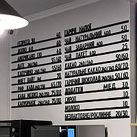 Набірне меню на стіну Black Подвійне