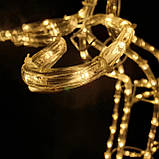 Олень північний новорічний 70 см Тілий білий жовтий колір, вулична новорічна світні LED фігура, фото 4