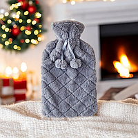 Подарунок на День Закоханих Гумова грілка у пухнастому чохлі 33 х 19 см