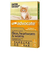 Advocate Elanco 1 пипетка для котів до 4кг, краплі на холку від бліх, кліщів та гельмінтів 0,4 мл