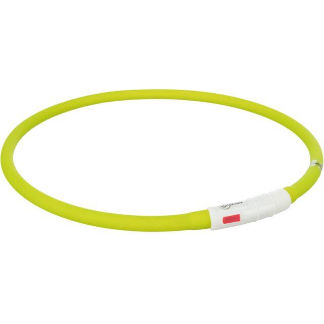 Нашийник Trixie Flash Light Ring силіконовий зелений для собак, з підсвічуванням та USB XS-XL 70см 10мм, фото 1