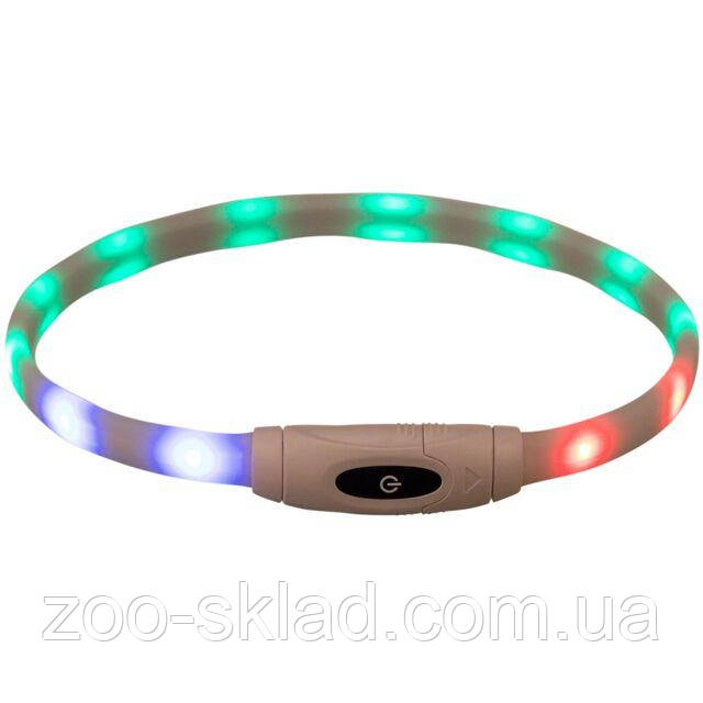 Нашийник Trixie Flash Light Ring силіконовий для собак з підсвічуванням та USB XS-XL 65см 16мм 12630