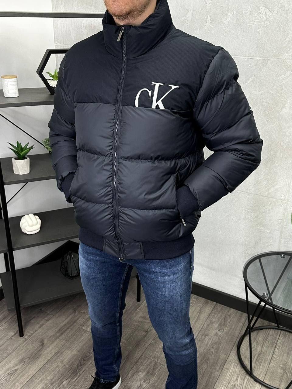 Чоловіча зимова куртка Calvin Klein H4821 синя