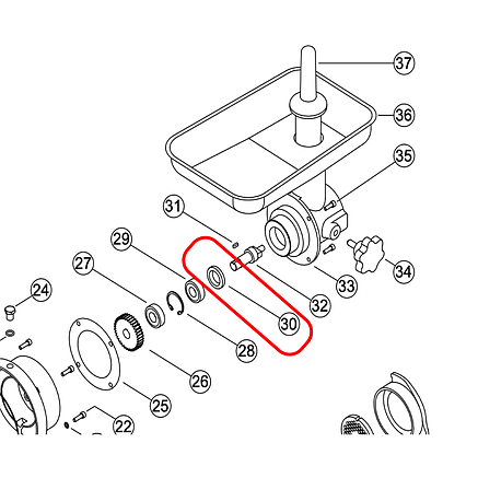 Сальник (25-40-7 мм) для промислової м'ясорубки Fama, Sirman, Fimar, Everest, Apach (SL0139), фото 2