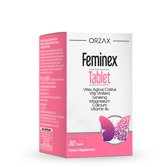 Orzax Feminex / Фемінекс рослинні екстракти, вітаміни та мінерали для жіночого здоров'я 30 таблеток, фото 1