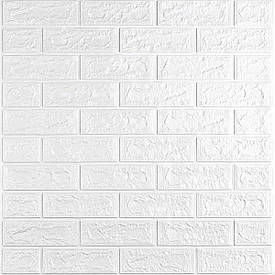 3D панель самоклеюча цегла Білий Матовий 700х770х5мм (001-5M) SW-00000587