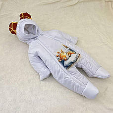 Дитячий теплий чоловічок комбінезон осінь весна зима 0-3 міс 56-62 розмір, фото 3