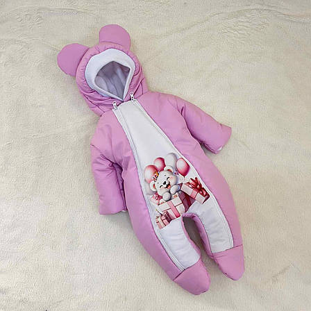 Дитячий теплий чоловічок комбінезон осінь весна зима 0-3 міс 56-62 розмір, фото 1