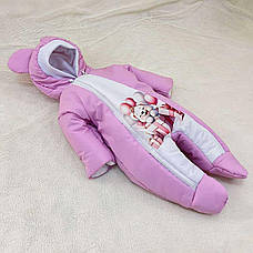 Дитячий теплий чоловічок комбінезон осінь весна зима 0-3 міс 56-62 розмір, фото 4