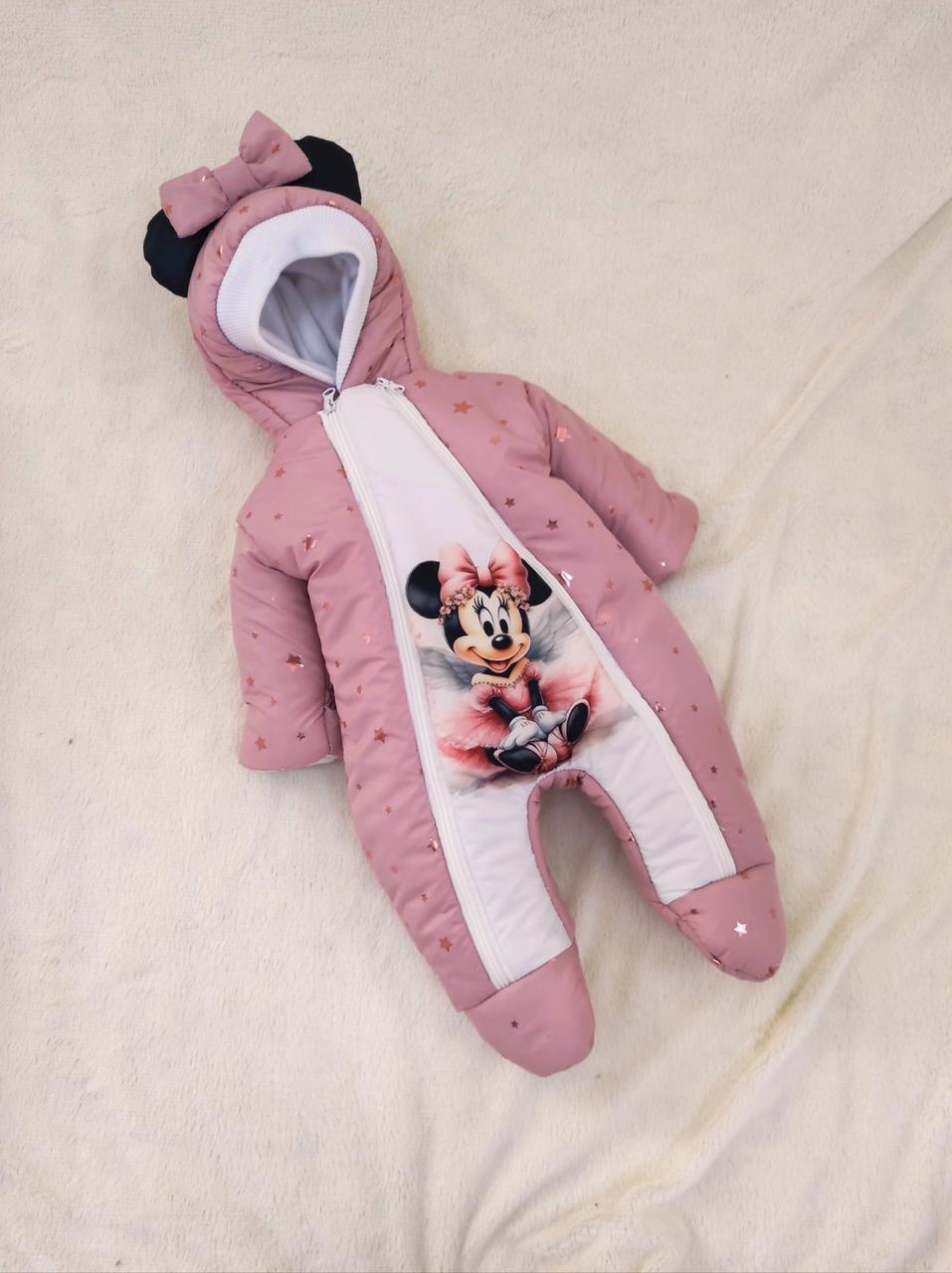 Дитячий теплий чоловічок комбінезон осінь весна зима 0-3 міс 56-62 розмір