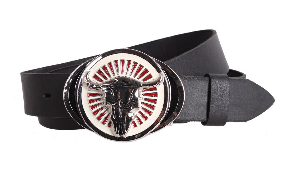 Чоловічий ремінь з натуральної шкіри під джинси blx90345 чорний, фото 1