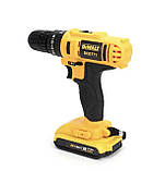 Ударний шурупокрут DeWALT DCD771 (24V, 6AH) з набором інструментів шурупокрут-дриль Деволт з підсвічуванням, фото 7
