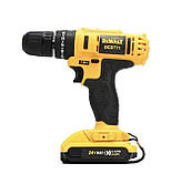 Ударний шурупокрут DeWALT DCD771 (24V, 6AH) з набором інструментів шурупокрут-дриль Деволт з підсвічуванням, фото 3