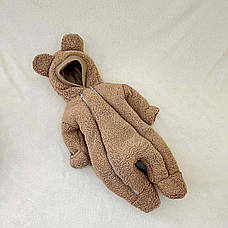 Дитячий теплий чоловічок комбінезон Тедді осінь весна зима 0-3 міс 56-62 розмір, фото 3