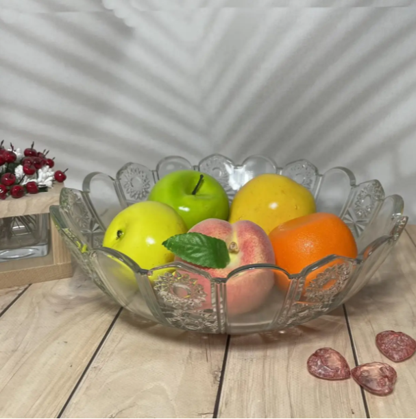 Велика скляна салатниця-фруктівниця Helios Al Mansura для подавання 29 см (HD-2007-1(т), фото 1