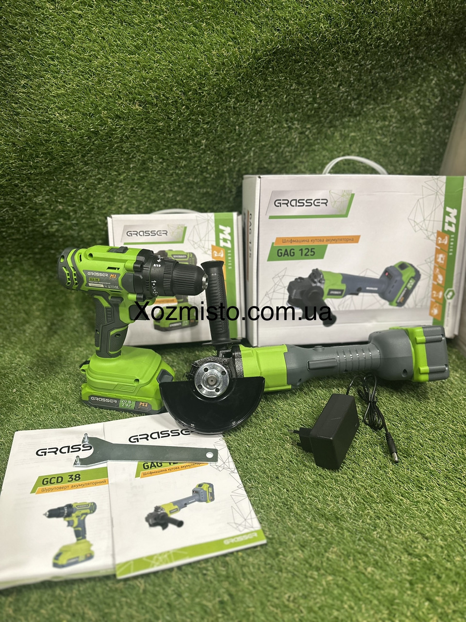 Акумуляторний Набір Grasser Німеччини SET 2в1 - Болгарка AG 20/125 та Шуруповерт CB 20/50