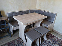 Кухонний куток, стіл та дві табуретки 154х114 см Сімейний - Дуб Сонома