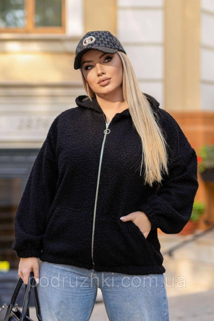 Жіноча шубка куртка бомбер  барашек Штучне хутро Тедді Розмір 50-52, 54-56, 58-60, фото 1