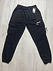 Чоловічі спортивні штани з накладною кишенею під манжет на флісі батал, фото 2