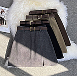 Жіноча класична спідниця з поясом, фото 2