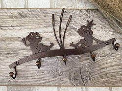 Ключниця металева на 5 гачків, вішалка настінна 27х14 см