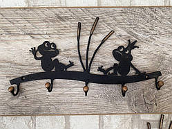 Ключниця металева на 5 гачків, вішалка настінна 27х14 см