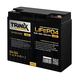 Акумулятор літій-залізо-фосфатний 12В 18А/г Trinix TLFP-1218 Ultra LiFePO4
