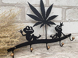 Ключниця металева на 5 гачків, вішалка настінна 27х21 см