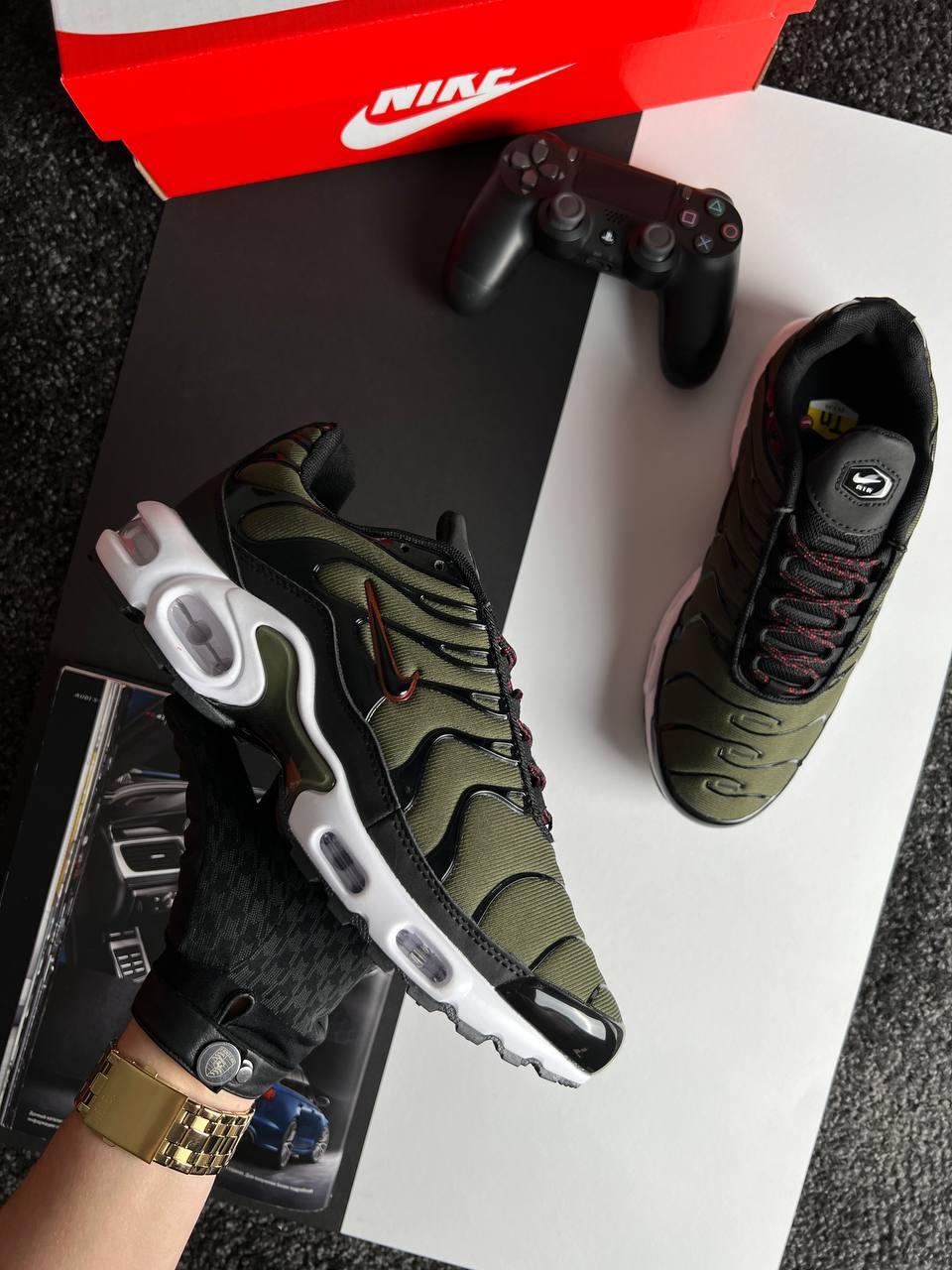 Чоловічі кросівки Nike Air Max Tn Plus Khaki, кеди Найк шкіра текстиль хакі весна осінь. Чоловіче взуття