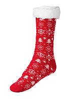 Шкарпетки жіночі вязані з хутром всередині та тормозками на підошві