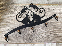 Ключниця металева на 5 гачків, вішалка настінна 27х14 см