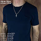 Срібний ланцюжок з хрестиком. Чоловічий кулон срібло і ланцюг 925 55 см, фото 2