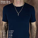 Срібний ланцюжок з хрестиком. Чоловічий кулон срібло і ланцюг 925 55 см, фото 8