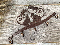 Ключниця металева на 5 гачків, вішалка настінна 27х14 см