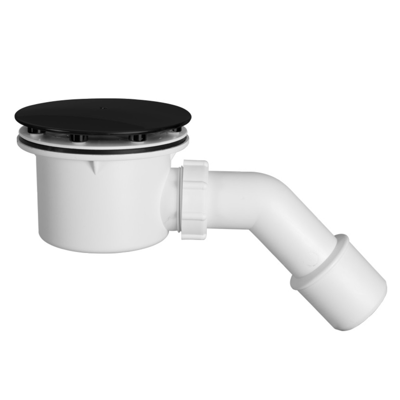 STY-401-B Сифон для душового піддона 90 мм з гідрозатвором, накладка чорний мат (1 сорт)