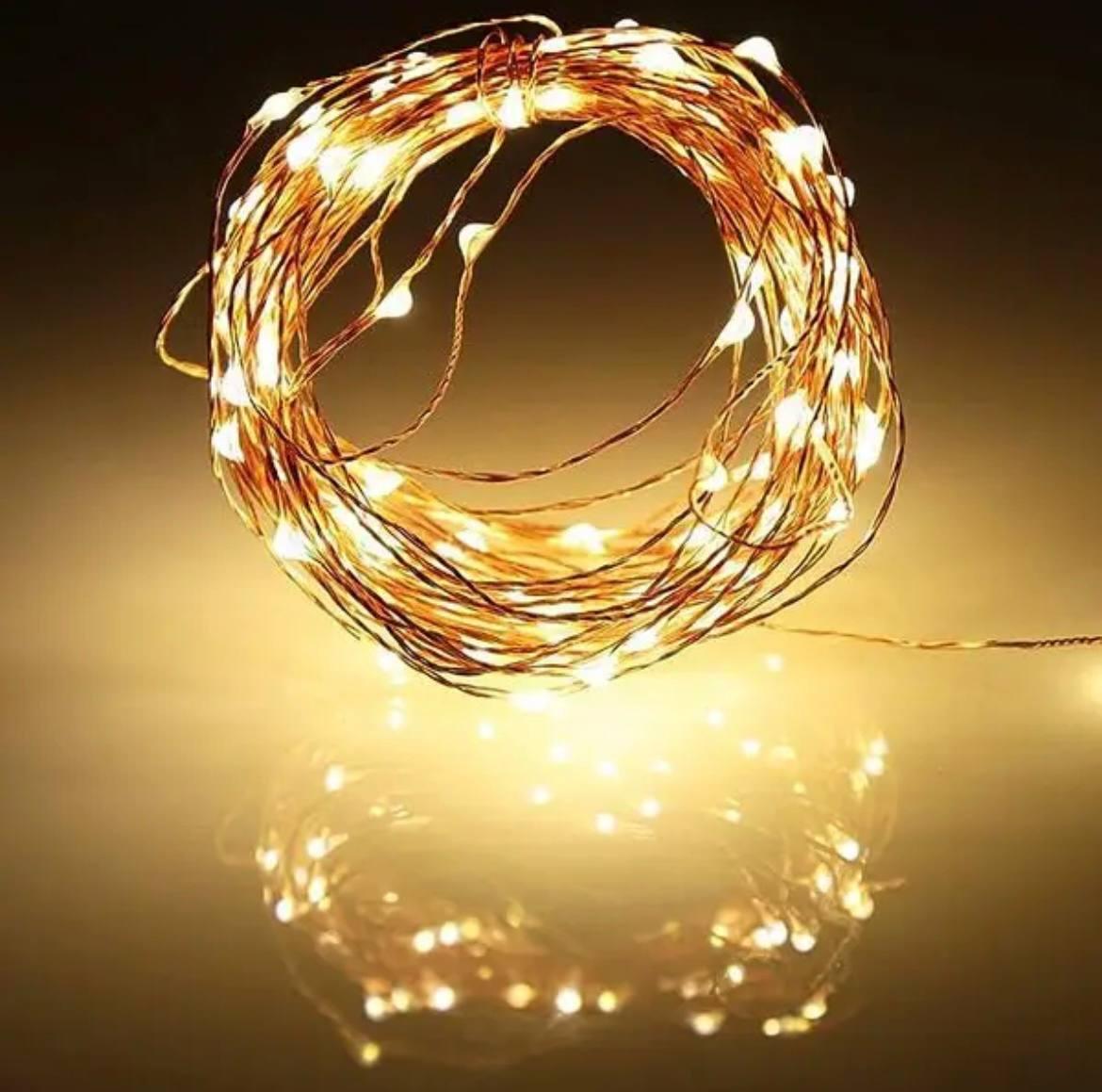 Гирлянда на батарейках + USB 5 m 50 led WW WARM W 4477