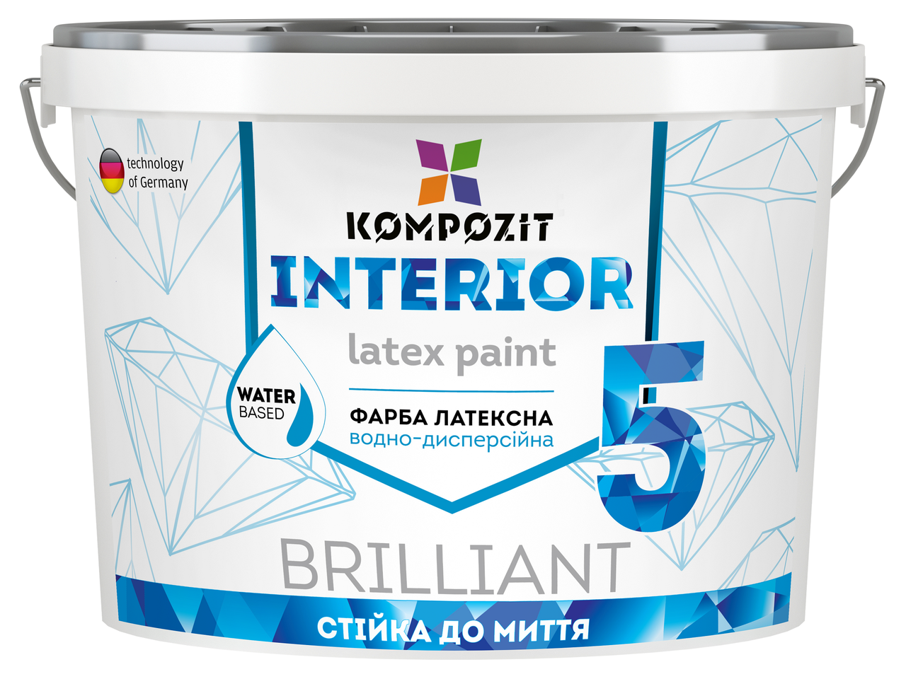 Фарба інтер’єрна INTERIOR 5, 14 кг, Глибоко-матовий, Білий, фото 1