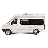 Машинка металева Mercedes-Bens Sprinter CM335 мінівен 1:32 Мерседес-Бенц спрінтер біла світло звук відкр всі двері інерція 15*5*7, фото 3