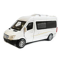 Машинка металева Mercedes-Bens Sprinter CM335 мінівен 1:32 Мерседес-Бенц спрінтер біла світло звук відкр всі двері інерція 15*5*7, фото 2